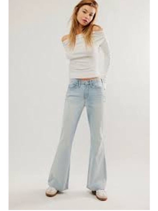 Free People Denim - Free People Light Wash High Rise Flare Jeans